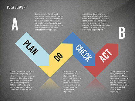 PDCA Cycle Diagram Toolbox, Slide 12, 02721, Process Diagrams — PoweredTemplate.com