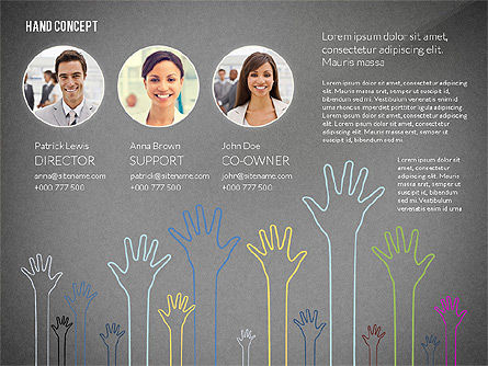 Plantilla de presentación de manos arriba, Diapositiva 12, 02722, Plantillas de presentación — PoweredTemplate.com
