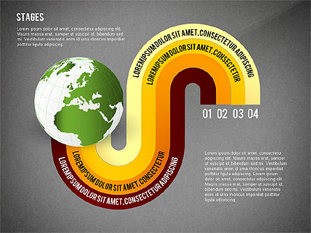 Pilihan Dan Tahapan Globe, Slide 16, 02723, Diagram Panggung — PoweredTemplate.com