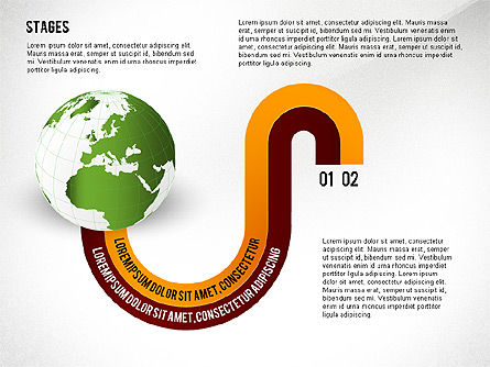 Opciones y etapas del globo, Diapositiva 4, 02723, Diagramas de la etapa — PoweredTemplate.com