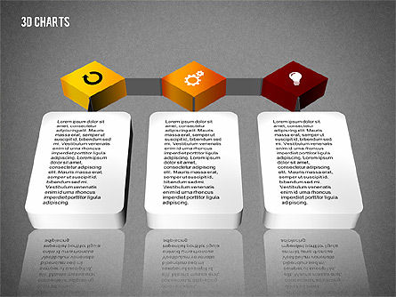 Diagramme de process 3d, Diapositive 10, 02724, Organigrammes — PoweredTemplate.com