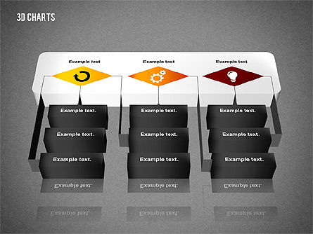 Diagramme de process 3d, Diapositive 14, 02724, Organigrammes — PoweredTemplate.com