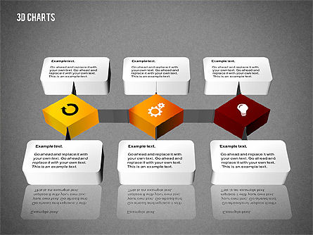 Diagramme de process 3d, Diapositive 16, 02724, Organigrammes — PoweredTemplate.com
