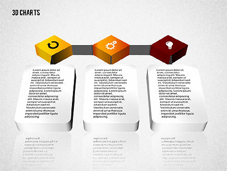 Diagramme de process 3d, Diapositive 2, 02724, Organigrammes — PoweredTemplate.com