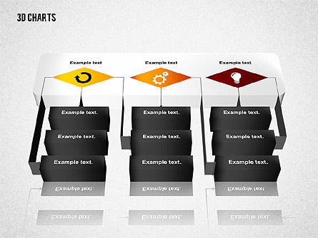 Diagramme de process 3d, Diapositive 6, 02724, Organigrammes — PoweredTemplate.com