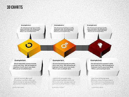 Diagramme de process 3d, Diapositive 8, 02724, Organigrammes — PoweredTemplate.com