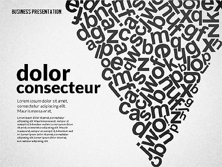 Presentation with Shapes and Silhouettes, PowerPoint Template, 02725, Silhouettes — PoweredTemplate.com