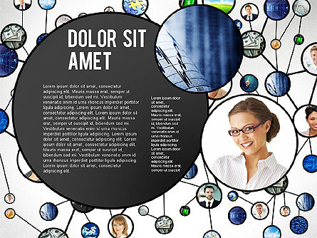 Plantilla de presentación del concepto de red empresarial, Diapositiva 6, 02726, Organigramas — PoweredTemplate.com