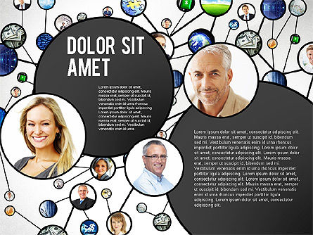 Plantilla de presentación del concepto de red empresarial, Diapositiva 7, 02726, Organigramas — PoweredTemplate.com
