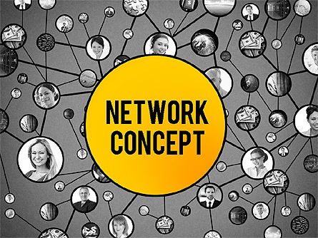 Business Network Concept Presentation Template, Slide 9, 02726, Organizational Charts — PoweredTemplate.com