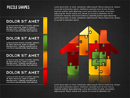 지그 소 퍼즐 조각의 모양, 슬라이드 15, 02728, 퍼즐 도표 — PoweredTemplate.com