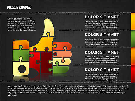 Shapes of Jigsaw Puzzle Pieces, Slide 16, 02728, Puzzle Diagrams — PoweredTemplate.com