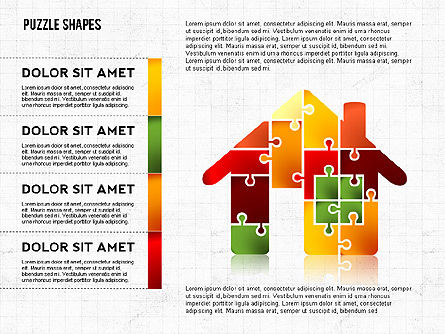 지그 소 퍼즐 조각의 모양, 슬라이드 7, 02728, 퍼즐 도표 — PoweredTemplate.com