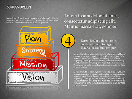 성공 피라미드 개념, 슬라이드 14, 02730, 단계 도표 — PoweredTemplate.com