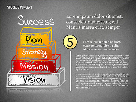 成功ピラミッドの概念, スライド 15, 02730, 段階図 — PoweredTemplate.com