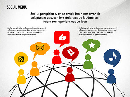 I social media energico modello di presentazione, Modello PowerPoint, 02732, Modelli Presentazione — PoweredTemplate.com