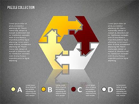 Raccordement de silhouette de puzzle, Diapositive 10, 02734, Schémas puzzle — PoweredTemplate.com