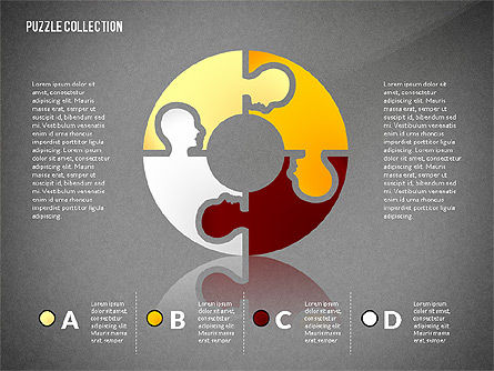Raccordement de silhouette de puzzle, Diapositive 12, 02734, Schémas puzzle — PoweredTemplate.com