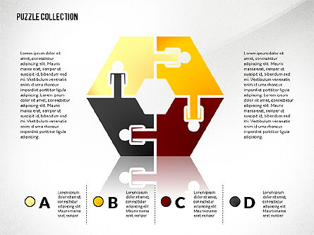 Raccordement de silhouette de puzzle, Diapositive 8, 02734, Schémas puzzle — PoweredTemplate.com