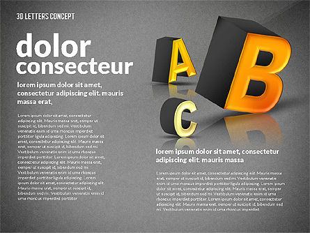 Lettres 3d, Diapositive 12, 02735, Graphiques et schémas pédagogiques — PoweredTemplate.com