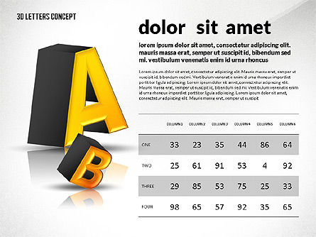 Letras 3D, Diapositiva 2, 02735, Diagramas y gráficos educativos — PoweredTemplate.com