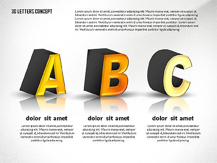 Lettres 3d, Diapositive 6, 02735, Graphiques et schémas pédagogiques — PoweredTemplate.com