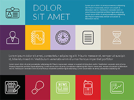 Flat Presentation Template with Icons, Slide 8, 02736, Presentation Templates — PoweredTemplate.com