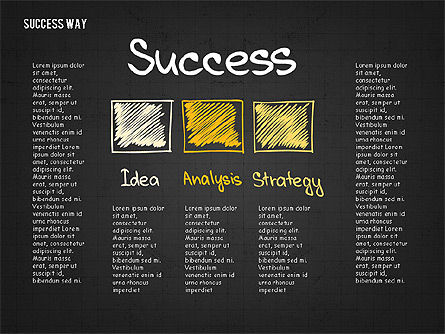 Approche du succès, Diapositive 11, 02743, Schémas d'étapes — PoweredTemplate.com