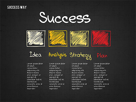 Camino al concepto de éxito, Diapositiva 12, 02743, Diagramas de la etapa — PoweredTemplate.com