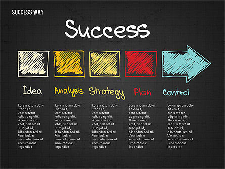Way to Success Concept, Slide 13, 02743, Stage Diagrams — PoweredTemplate.com