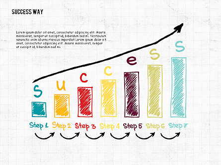 Approche du succès, Diapositive 6, 02743, Schémas d'étapes — PoweredTemplate.com