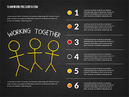 Teamwork presentatie in krijtbord stijl, Dia 10, 02748, Figuren — PoweredTemplate.com