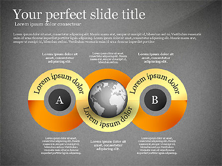 Stages and Process Diagram with Globe, Slide 11, 02749, Stage Diagrams — PoweredTemplate.com