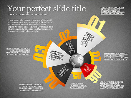 Tahapan Dan Diagram Proses Dengan Bola Dunia, Slide 12, 02749, Diagram Panggung — PoweredTemplate.com