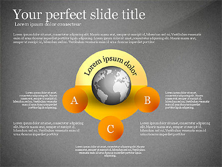 阶段和过程图与地球仪, 幻灯片 15, 02749, 阶段图 — PoweredTemplate.com
