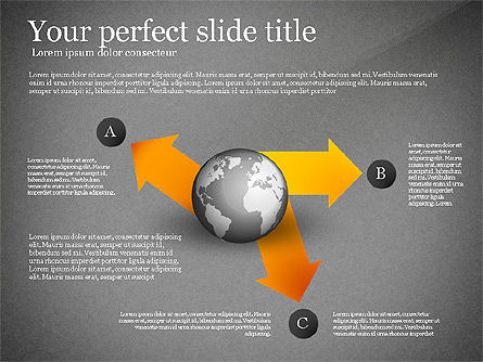 Stages and Process Diagram with Globe, Slide 16, 02749, Stage Diagrams — PoweredTemplate.com