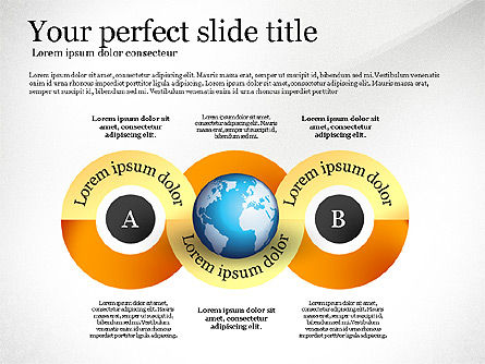 Stages and Process Diagram with Globe, Slide 3, 02749, Stage Diagrams — PoweredTemplate.com