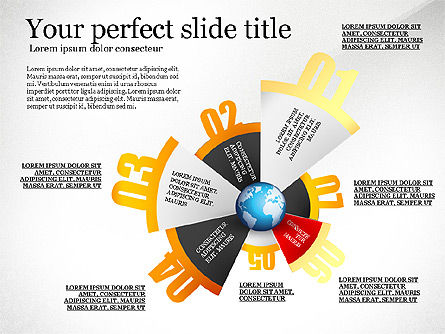 Tahapan Dan Diagram Proses Dengan Bola Dunia, Slide 4, 02749, Diagram Panggung — PoweredTemplate.com
