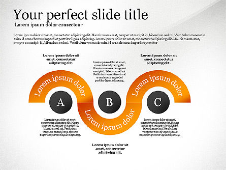 グローブとステージとプロセス図, スライド 5, 02749, 段階図 — PoweredTemplate.com