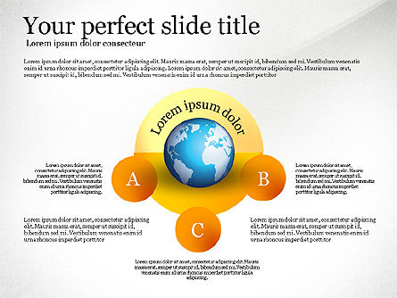Stages and Process Diagram with Globe, Slide 7, 02749, Stage Diagrams — PoweredTemplate.com