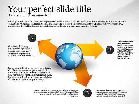 Etapes et diagramme de processus avec globe, Diapositive 8, 02749, Schémas d'étapes — PoweredTemplate.com