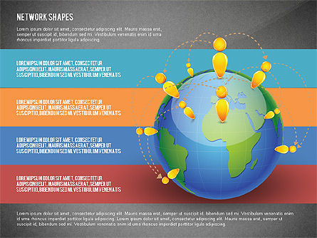 Globe et options, Diapositive 14, 02751, Schémas d'étapes — PoweredTemplate.com