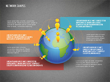 Globe et options, Diapositive 15, 02751, Schémas d'étapes — PoweredTemplate.com
