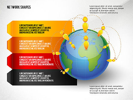 Globe et options, Diapositive 2, 02751, Schémas d'étapes — PoweredTemplate.com