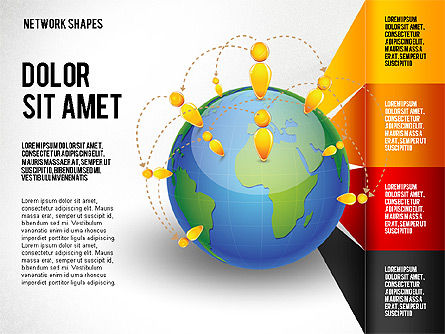 Globe et options, Diapositive 5, 02751, Schémas d'étapes — PoweredTemplate.com
