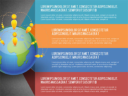 Globe et options, Diapositive 9, 02751, Schémas d'étapes — PoweredTemplate.com