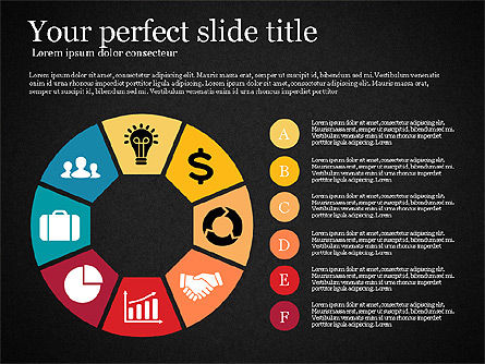 Processus de cercle avec icônes boîte à outils, Diapositive 14, 02754, Schémas de procédés — PoweredTemplate.com