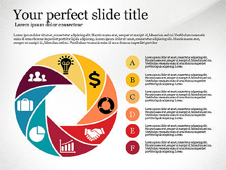 Trattato del cerchio con icone cassetta degli attrezzi, Slide 5, 02754, Diagrammi di Processo — PoweredTemplate.com