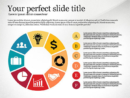Trattato del cerchio con icone cassetta degli attrezzi, Slide 6, 02754, Diagrammi di Processo — PoweredTemplate.com