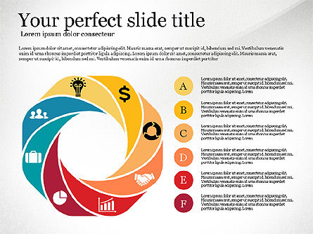 Trattato del cerchio con icone cassetta degli attrezzi, Slide 7, 02754, Diagrammi di Processo — PoweredTemplate.com